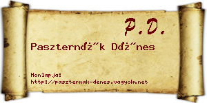 Paszternák Dénes névjegykártya