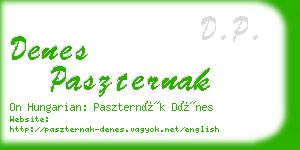 denes paszternak business card